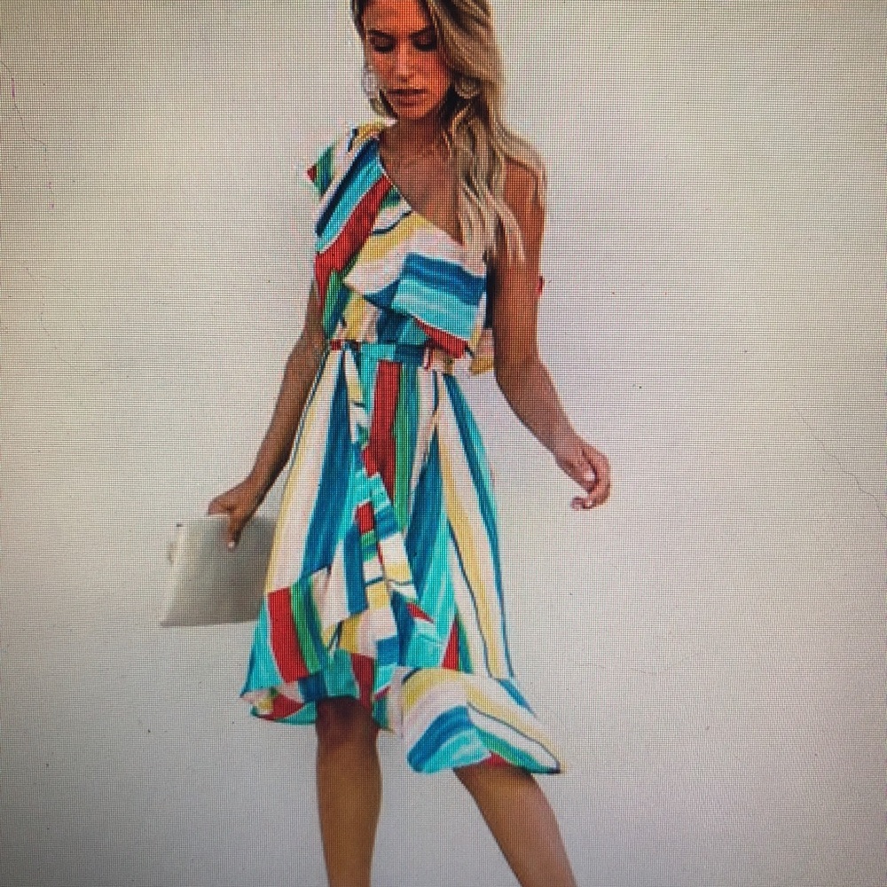 New, never worn one shoulder dress